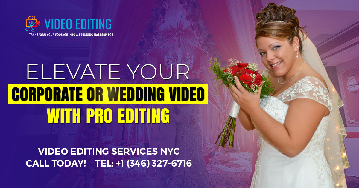 Professional video editing service to elevate corporate or wedding videos.